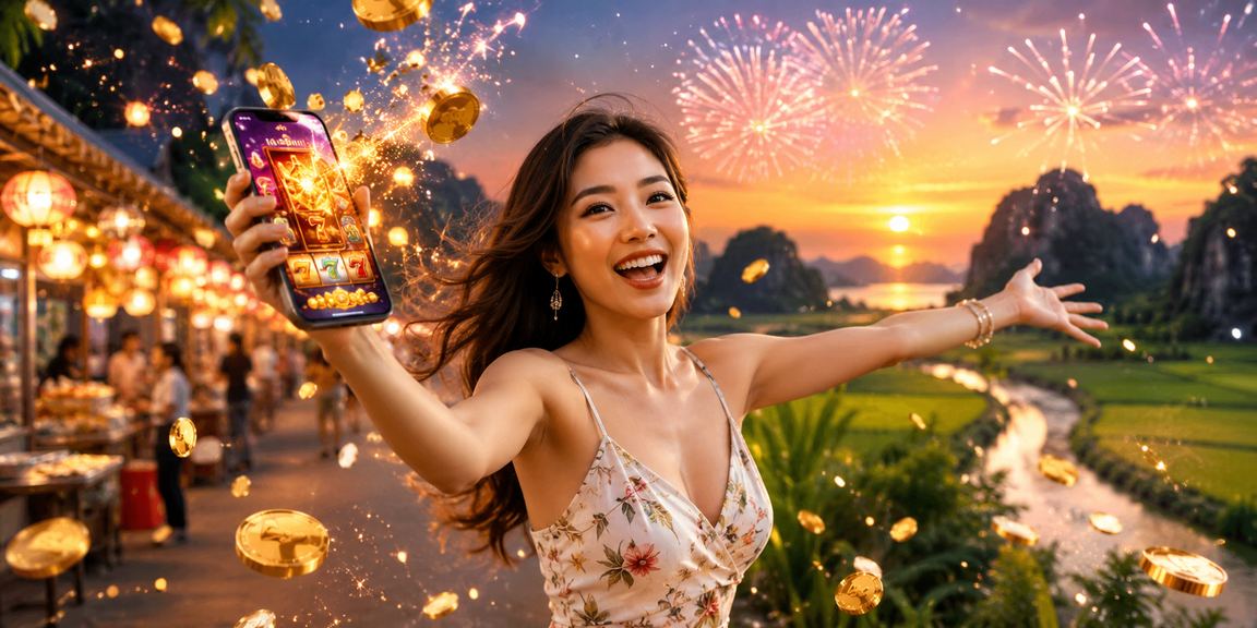 Người chơi slot game tại chợ đêm Ninh Bình trên điện thoại k13
